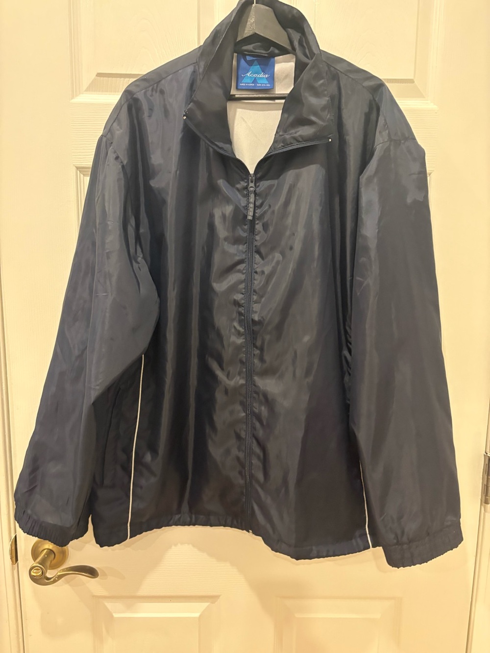 Arcadia Men's Black Lightweight Vintage Zip Windbreaker Jacket